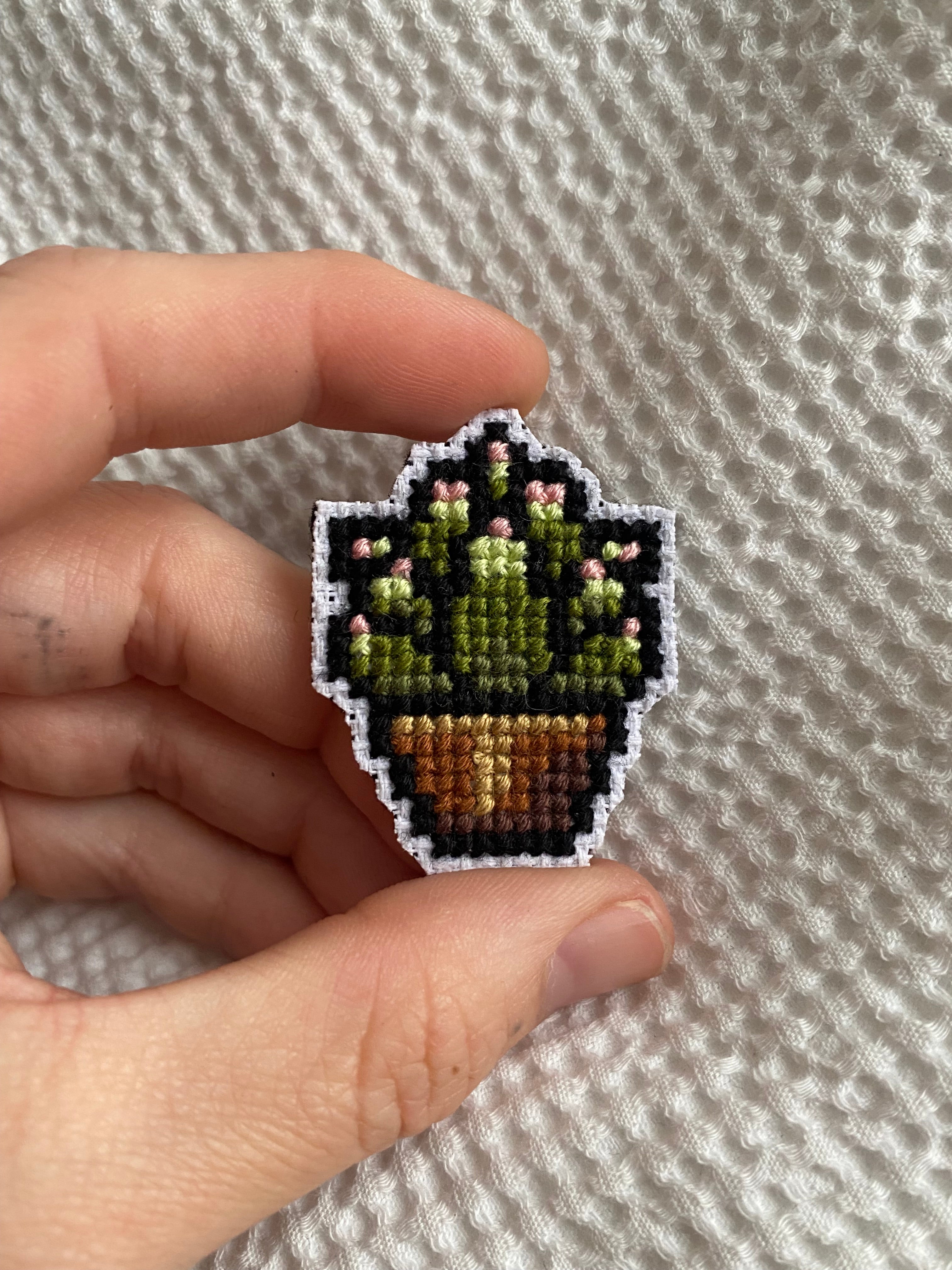 Plant Cross Stitch Iron-on Patch