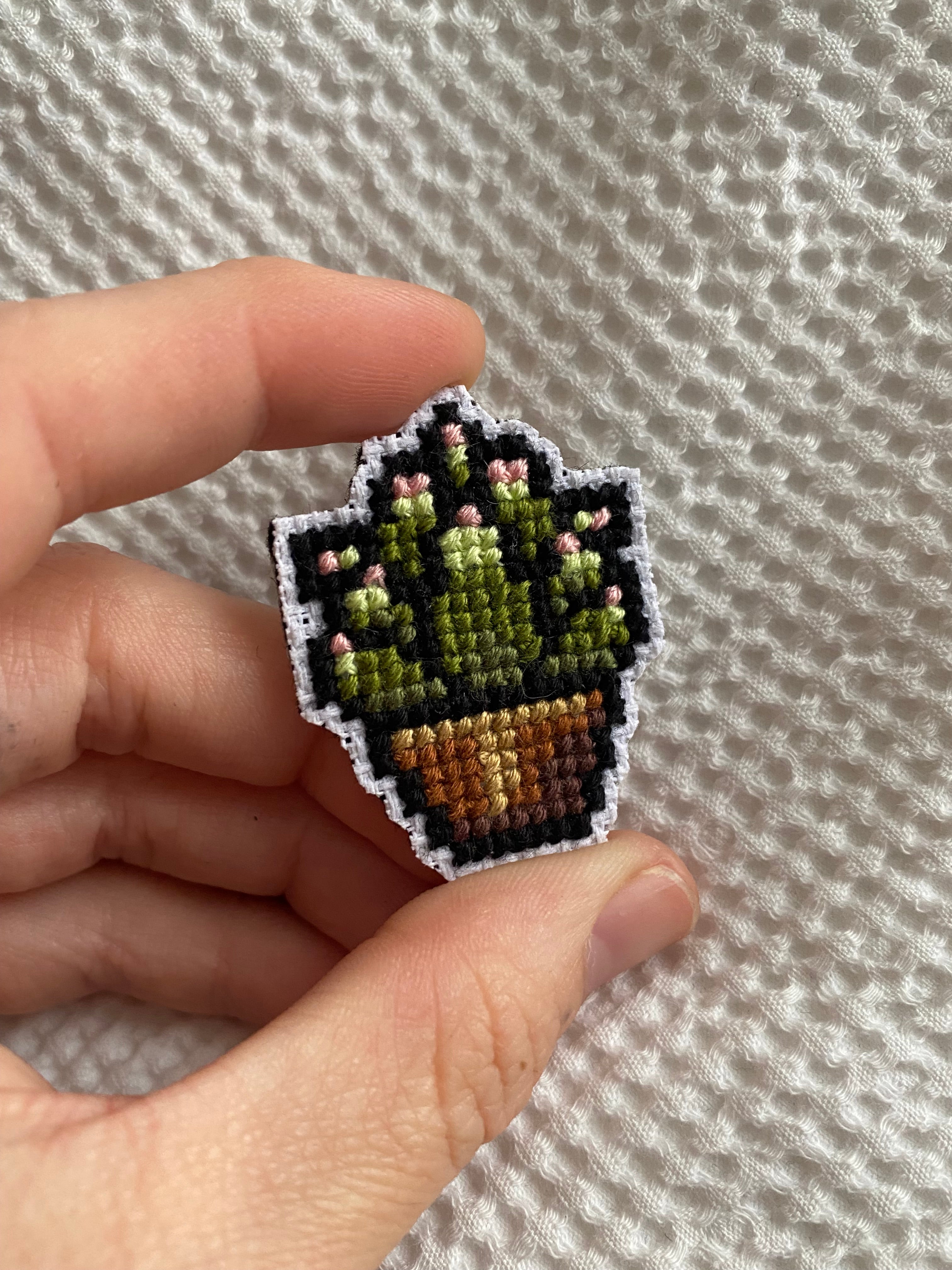 Plant Cross Stitch Iron-on Patch