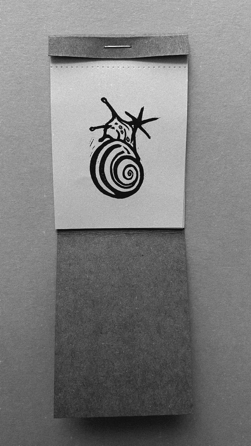 Snail Linocut Colouring Book