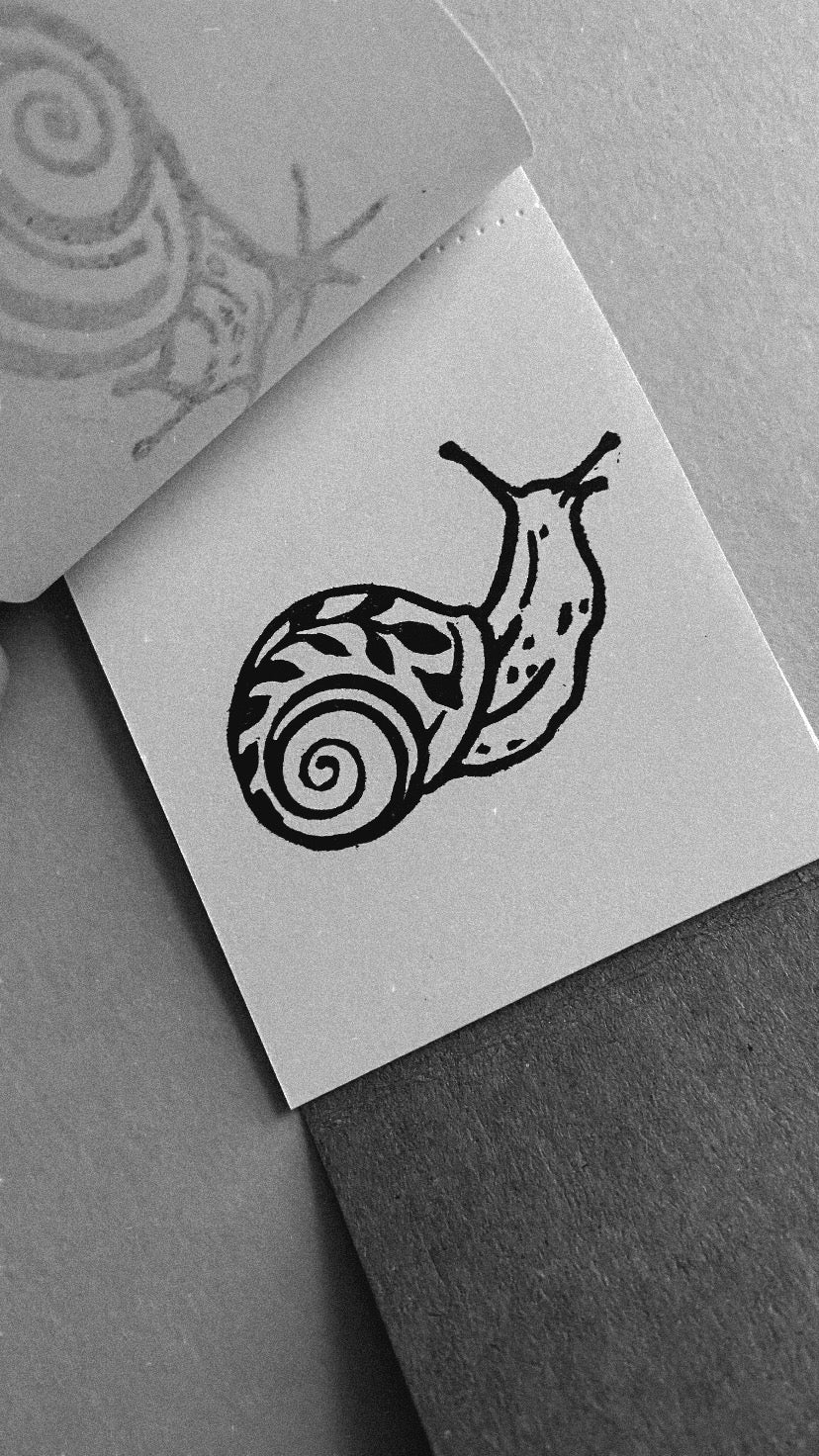 Snail Linocut Colouring Book